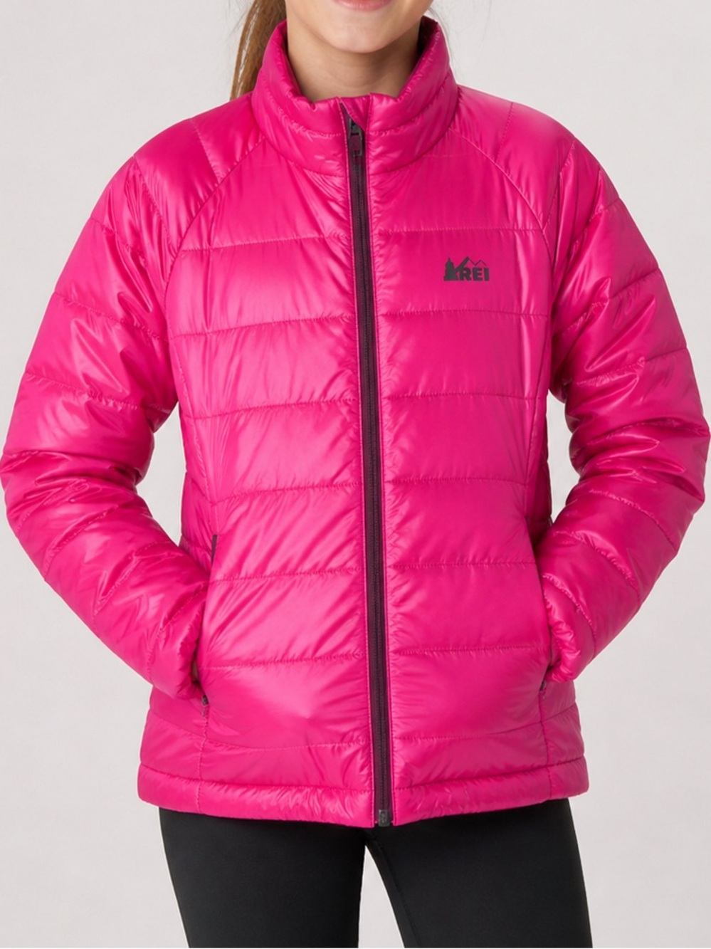 REI Pink Lightweight Zip Up Jacket in Kids Girls Youth Size Medium
